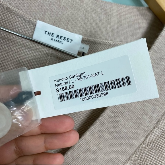 The Reset R Label Kimono Cardigan Natural Sz L Wool - Picture 3 of 6